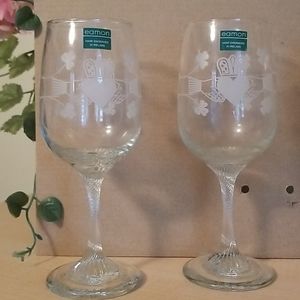 GOING OUT OF BUSINESS  Engraved Irish Wine Glass Set